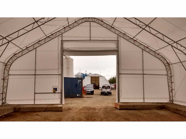 Field garagetent / opslagshelter 18,30x12,20x6,40 meter / 40-60-21dp - afbeelding 6 van  7