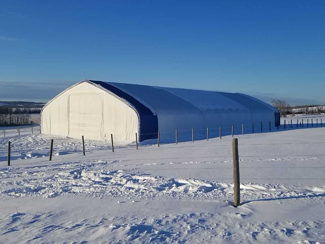 Field garagetent / opslagshelter 45,75 x 18,30 x 7,63 meter / 60-150-25dp - afbeelding 1 van  7