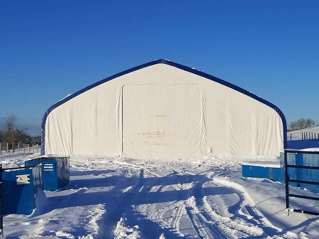 Field garagetent / opslagshelter 45,75 x 18,30 x 7,63 meter / 60-150-25dp - afbeelding 3 van  7