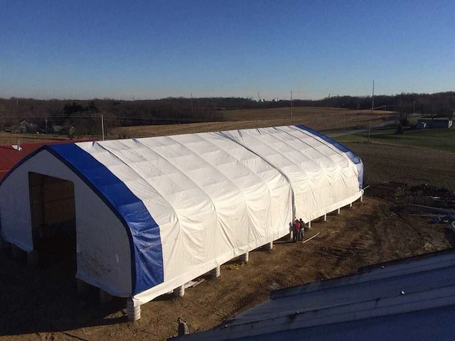 Field garagetent / opslagshelter 45,75 x 21,35 x 8,54 meter / 70-150-28dp - afbeelding 4 van  6