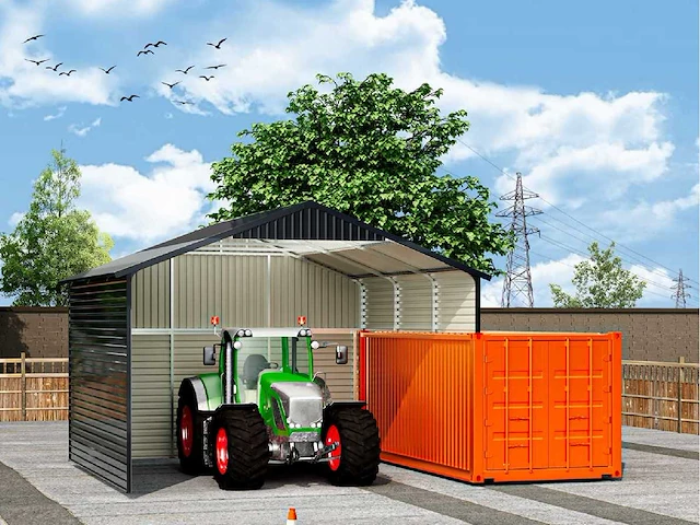 Field industries 1919 metalen garage 5,86x5,86 meter (34,33 m2) - afbeelding 1 van  15