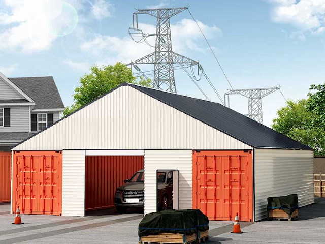 Field industries 3640-569 metalen garage/shelter 12,34x10,91 meter (135 m2) - afbeelding 1 van  12