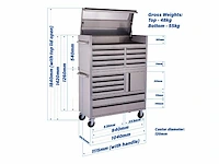 Field industries 4114 inox rvs premium gereedschapswagen/werkplaatskast - afbeelding 2 van  4
