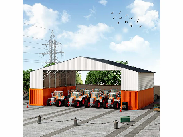 Field industries 5640 metalen garage 12,22x17,20 meter (210 m2) - afbeelding 4 van  11