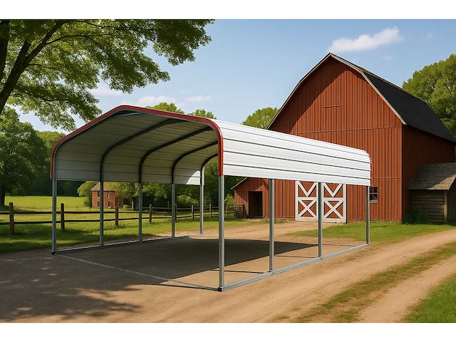 Field industries m202012ts metalen garage / overkapping 6,10x6,10 meter (37 m2) - afbeelding 1 van  3