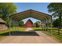 Field industries m202012ts metalen garage / overkapping 6,10x6,10 meter (37 m2) - afbeelding 2 van  3