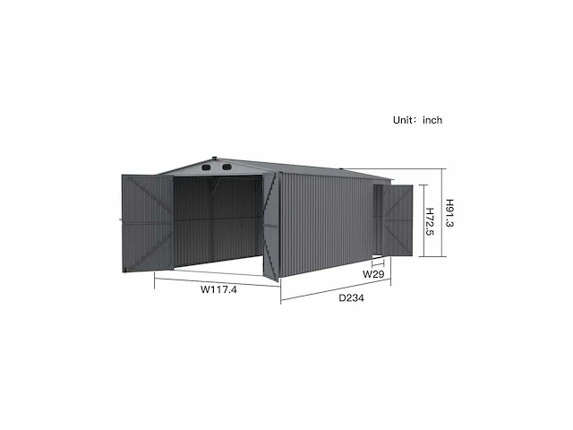 Field industries metalen garage 6,02x3,00 meter (18 m2) - afbeelding 4 van  4