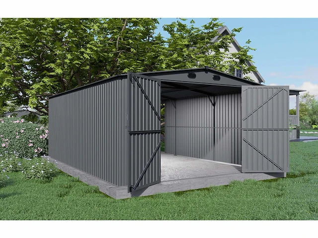 Field industries metalen garage 6,02x3,90 meter (23,5 m2) - afbeelding 2 van  4