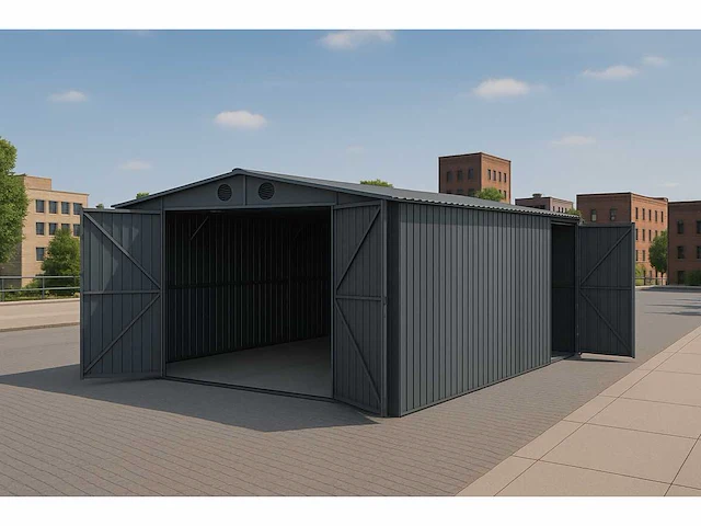 Field industries metalen garage 6,02x3,90 meter (23,5 m2) - afbeelding 1 van  4