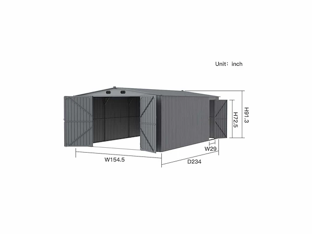 Field industries metalen garage 6,02x3,90 meter (23,5 m2) - afbeelding 3 van  4