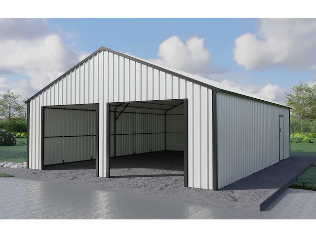 Field industries metalen garage 7,60x10,00 meter (76 m2) - afbeelding 1 van  4