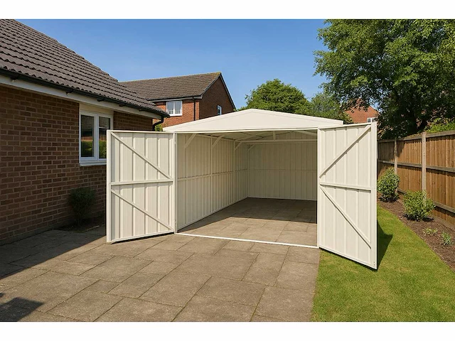 Field industries metalen loods / garage 5,90x3,55 meter (21 m2) - afbeelding 1 van  10