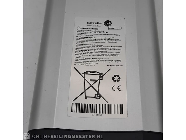 Fiets accu gazelle, 105sp - afbeelding 7 van  9