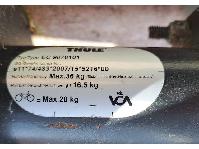 Fietsendrager, kantelbaar voor 2 fietsen thule thule, ec 9078101, zwart - afbeelding 2 van  6