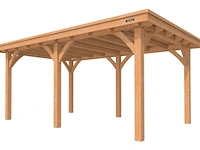 Fijnspar overkapping plat dak excellent, 499 x 307 cm, constructie, hillhout - afbeelding 1 van  7