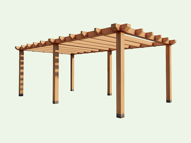 Fijnspar overkapping plat dak excellent, 499 x 307 cm, constructie, hillhout - afbeelding 2 van  7