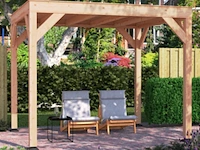 Fijnspar overkapping plat dak premium, 750 x 307 cm, hillhout - afbeelding 2 van  4
