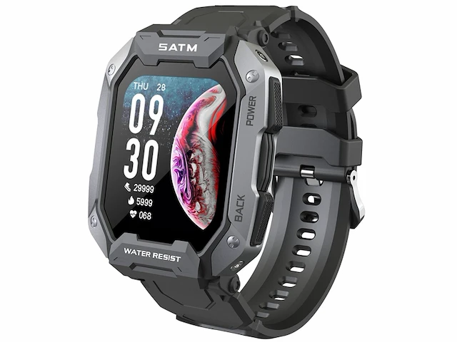 Findtime smartwatch voor heren hd touchscreen 24 sportmodi ip69 zwart - afbeelding 1 van  5