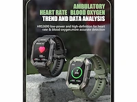 Findtime smartwatch voor heren hd touchscreen 24 sportmodi ip69 zwart - afbeelding 2 van  5