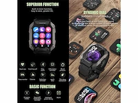 Findtime smartwatch voor heren hd touchscreen 24 sportmodi ip69 zwart - afbeelding 3 van  5