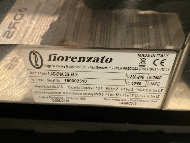 Fiorenzato laguna 2g ele espressomachine - afbeelding 5 van  5