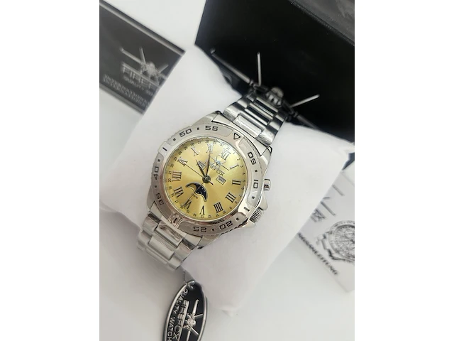 Firefox herenhorloge moonphase - nieuw in doos - full set - afbeelding 2 van  9