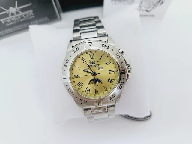 Firefox herenhorloge moonphase - nieuw in doos - full set - afbeelding 3 van  9