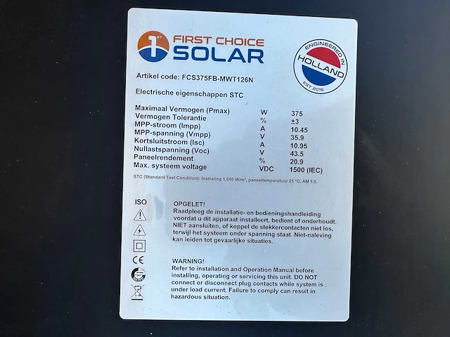 First choice solar - set van 2 zonnepanelen (375 wp) met solax 0.7k omvormer - afbeelding 2 van  3
