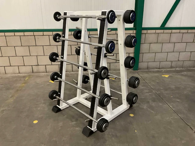 First class & lifemaxx 10-28kg halterset met rek - afbeelding 1 van  3