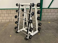 First class & lifemaxx 10-28kg halterset met rek - afbeelding 1 van  3