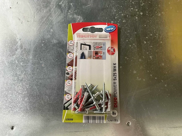 Fischer duo power 5x25 whk schroeven met plug (67x) - afbeelding 1 van  2