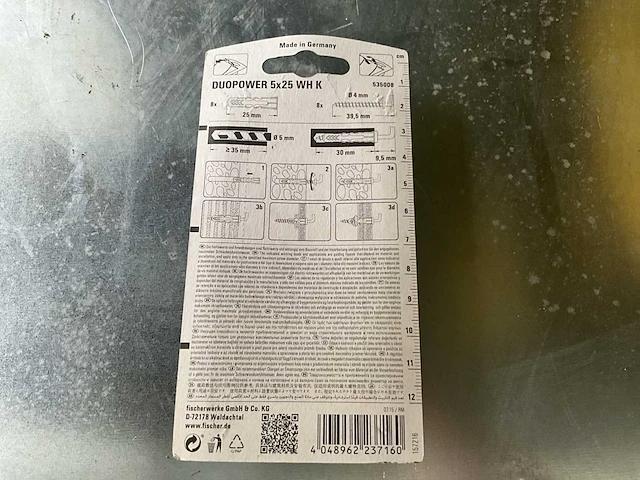 Fischer duo power 5x25 whk schroeven met plug (67x) - afbeelding 2 van  2