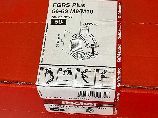 Fischer fgrs plus m8/m10 pijpbeugel met snelsluiting (120x) - afbeelding 4 van  4