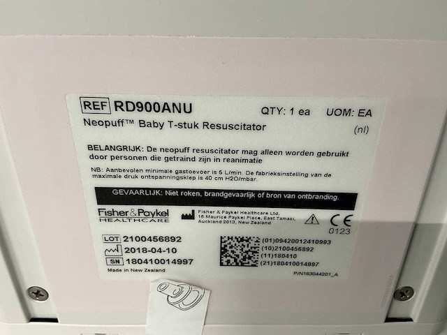 Fisher and paykel - neopuff - beademingsapparaat - afbeelding 3 van  3