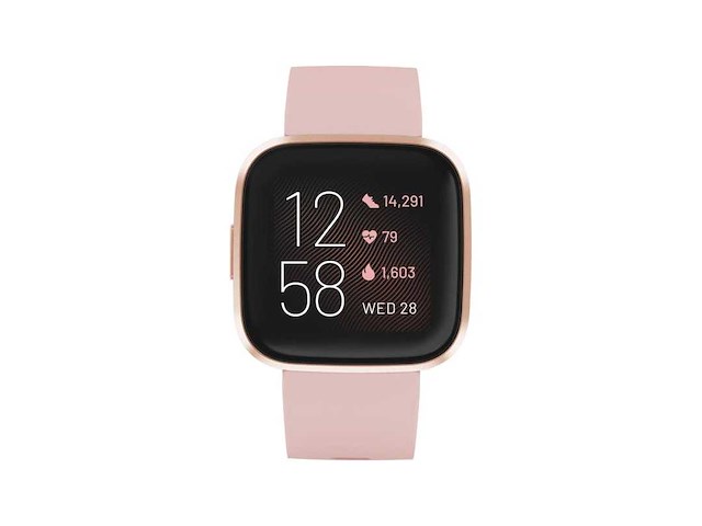 Fitbit versa 2 - smartwatch dames - roze koper - afbeelding 1 van  2