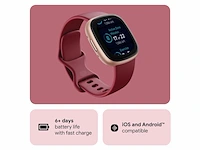 Fitbit versa 4 smartwatch unisexadult framboosrood - afbeelding 2 van  6