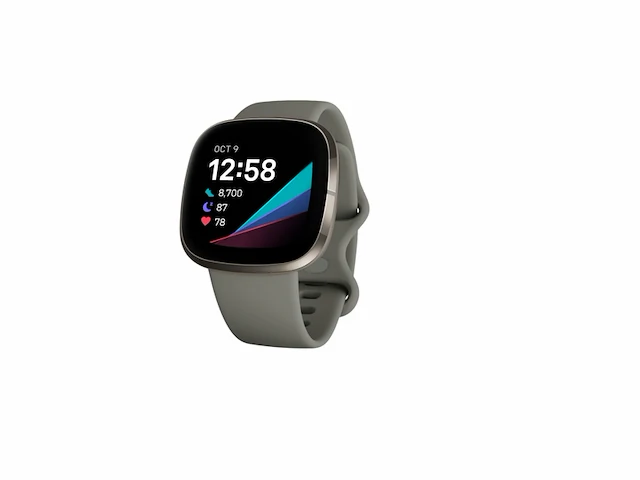 Fitbit versa sense oled spraakassistent amazon alexa, google assistant zilver grijs - afbeelding 2 van  6