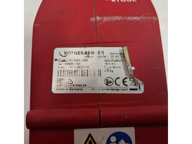 Fittingpersmachine, rothenberger, romax 4000, 2019 - afbeelding 5 van  9