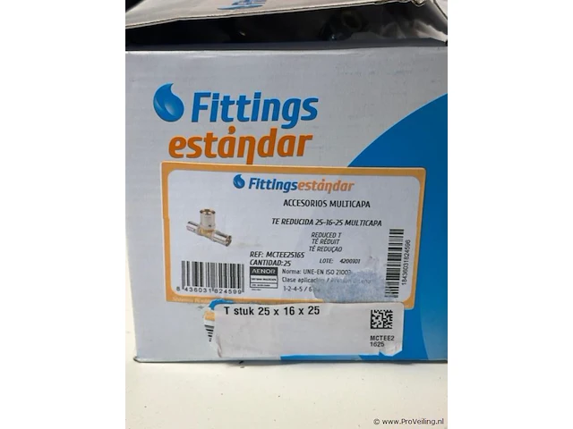 Fittings estandar t stuk 25x16x25 - afbeelding 2 van  3