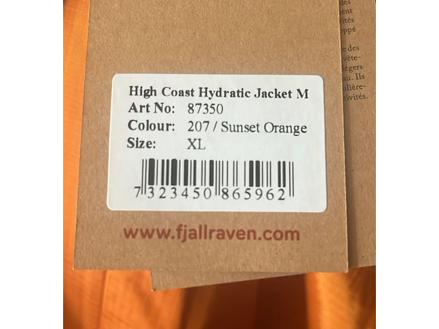 Fjallraven high coast hydratic jacket - sunset orange - afbeelding 3 van  3
