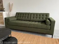 Fk 3-zits sofa in mosgroen bouclé groen / zwart - afbeelding 2 van  9