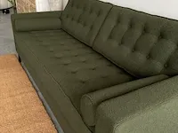 Fk 3-zits sofa in mosgroen bouclé groen / zwart - afbeelding 3 van  9
