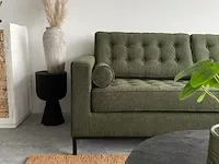 Fk 3-zits sofa in mosgroen bouclé groen / zwart - afbeelding 4 van  9