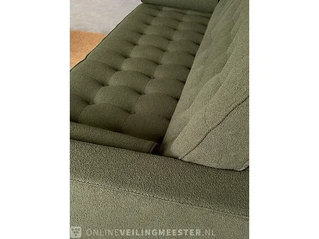 Fk 3-zits sofa in mosgroen bouclé groen / zwart - afbeelding 7 van  9