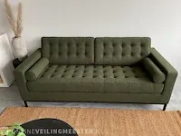 Fk 3-zits sofa in mosgroen bouclé groen / zwart - afbeelding 8 van  9