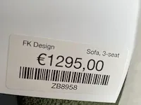 Fk 3-zits sofa in mosgroen bouclé groen / zwart - afbeelding 9 van  9