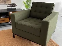 Fk fauteuil in mosgroen bouclé groen / zwart - afbeelding 1 van  7