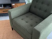 Fk fauteuil in mosgroen bouclé groen / zwart - afbeelding 2 van  7