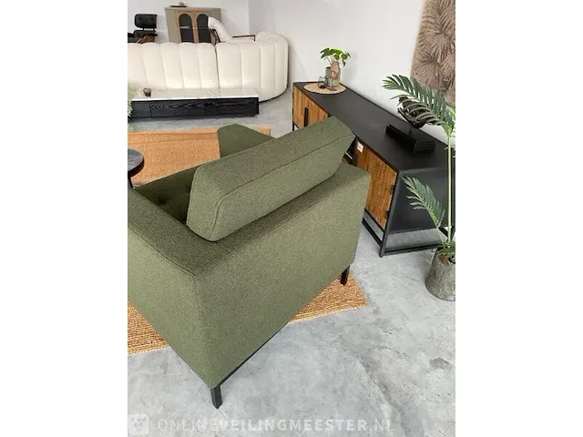 Fk fauteuil in mosgroen bouclé groen / zwart - afbeelding 3 van  7