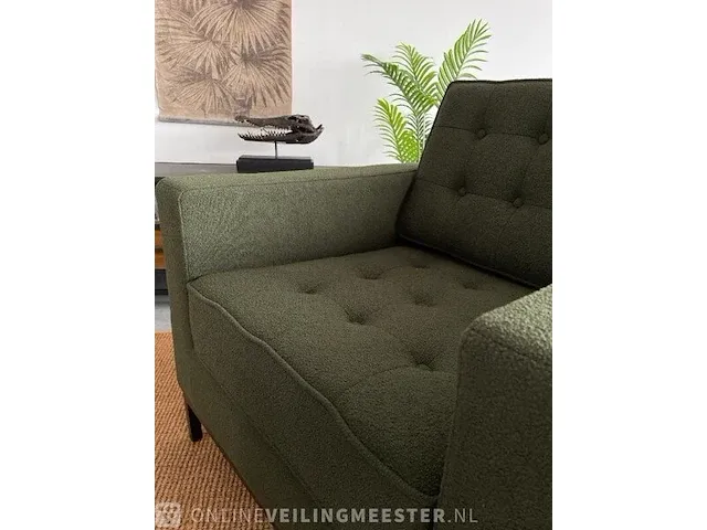 Fk fauteuil in mosgroen bouclé groen / zwart - afbeelding 4 van  7